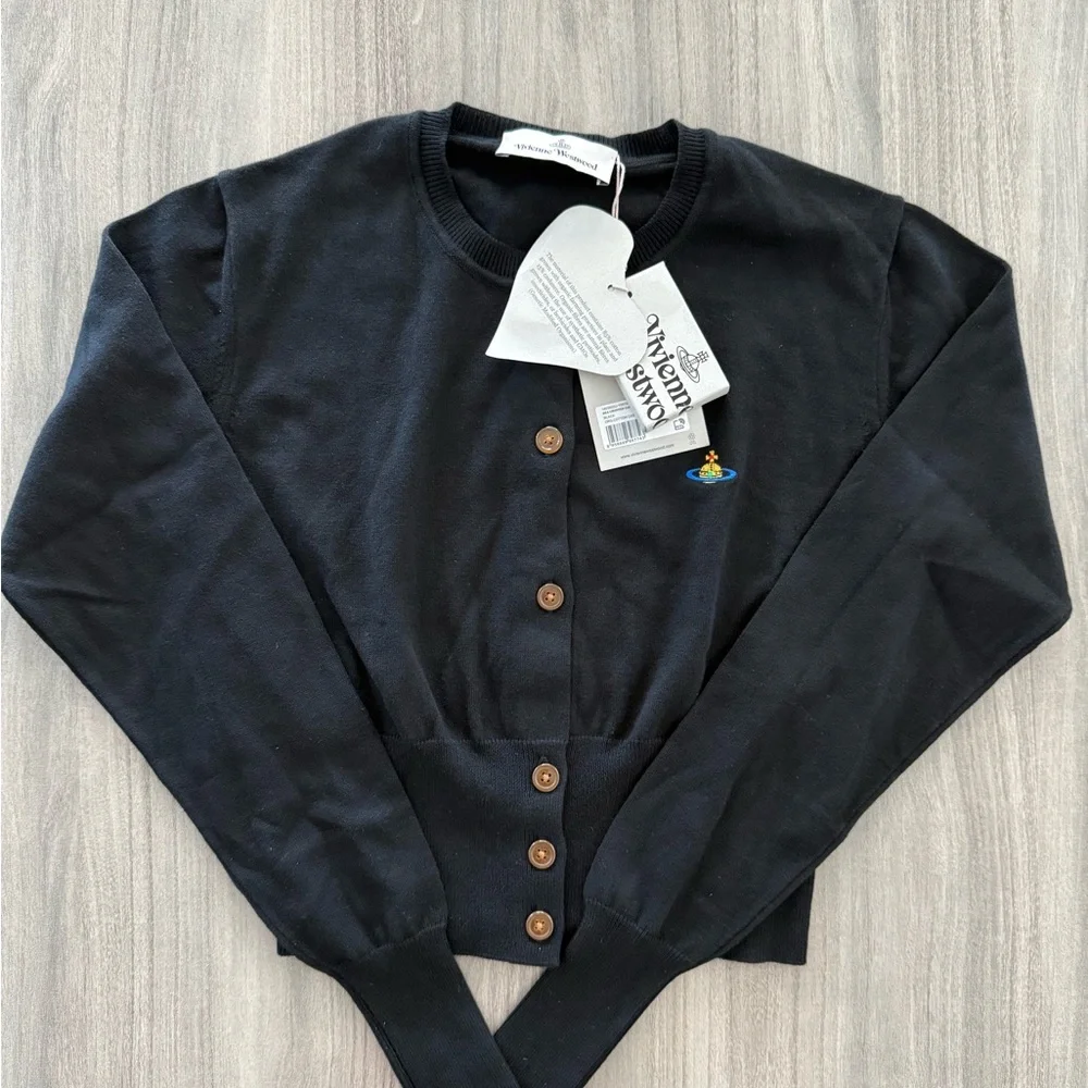 VIVIENNE WESTWOOD Black Bea Cropped Cardigan - Picture 3 of 10